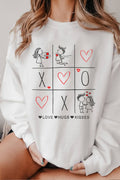 Xoxo Valentine Tic Tac Toe Graphic Brushed Sweatshirts