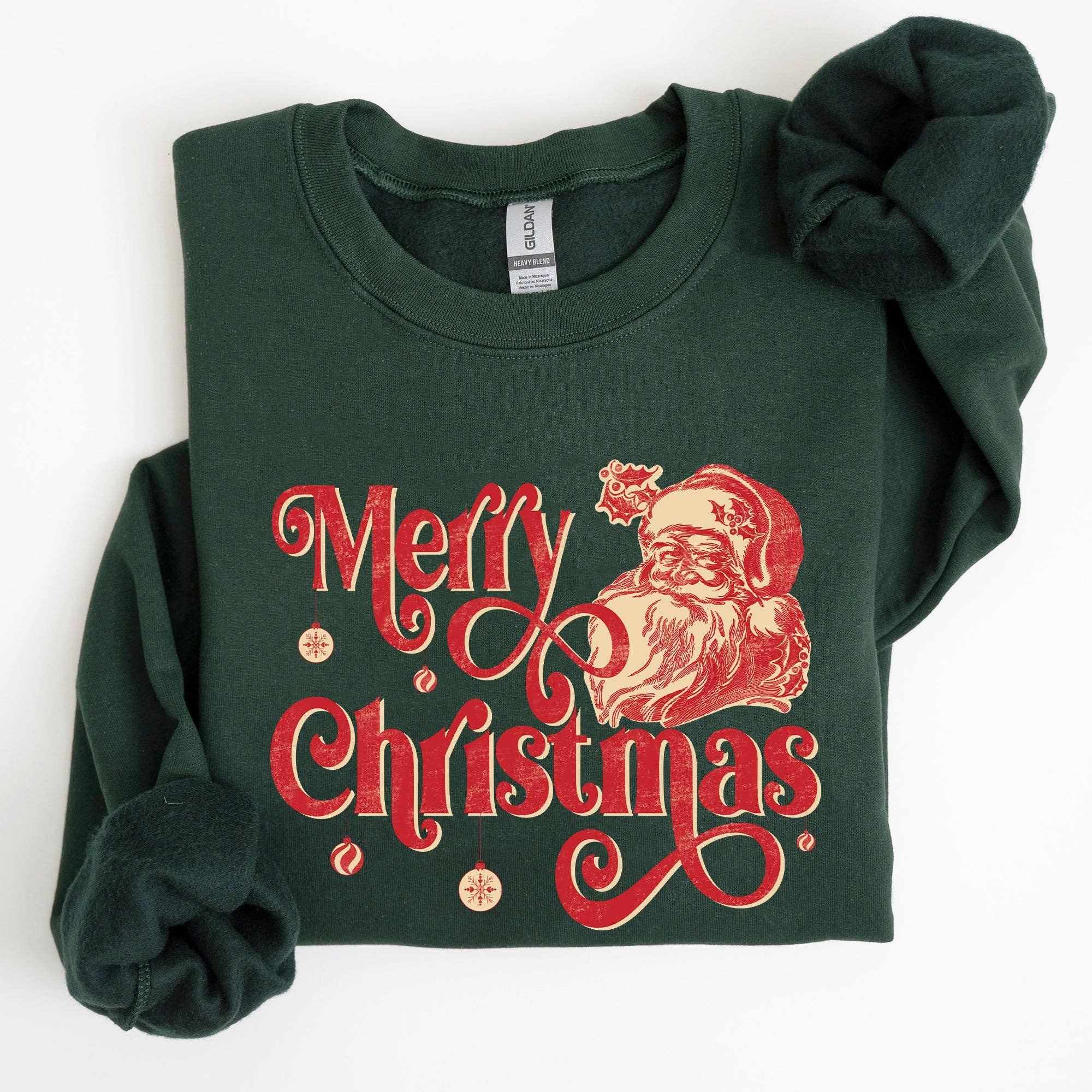 Merry Christmas, Classic Retro Santa, Winter Xmas Sweatshirt