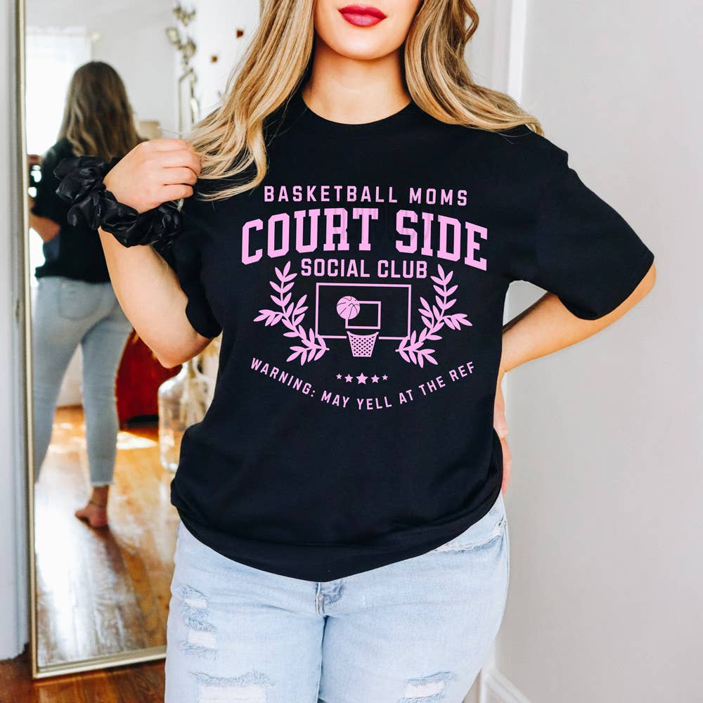 Basketball Moms Court Side Social Club Tee