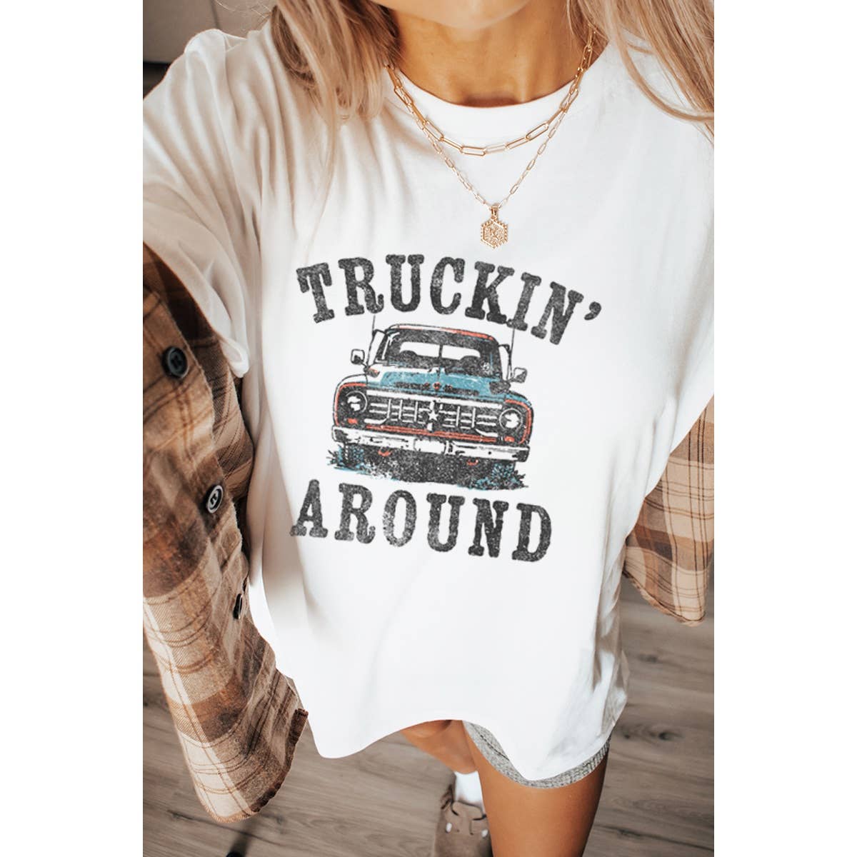 Truckin Around Vintage Graphic Oversized Tee