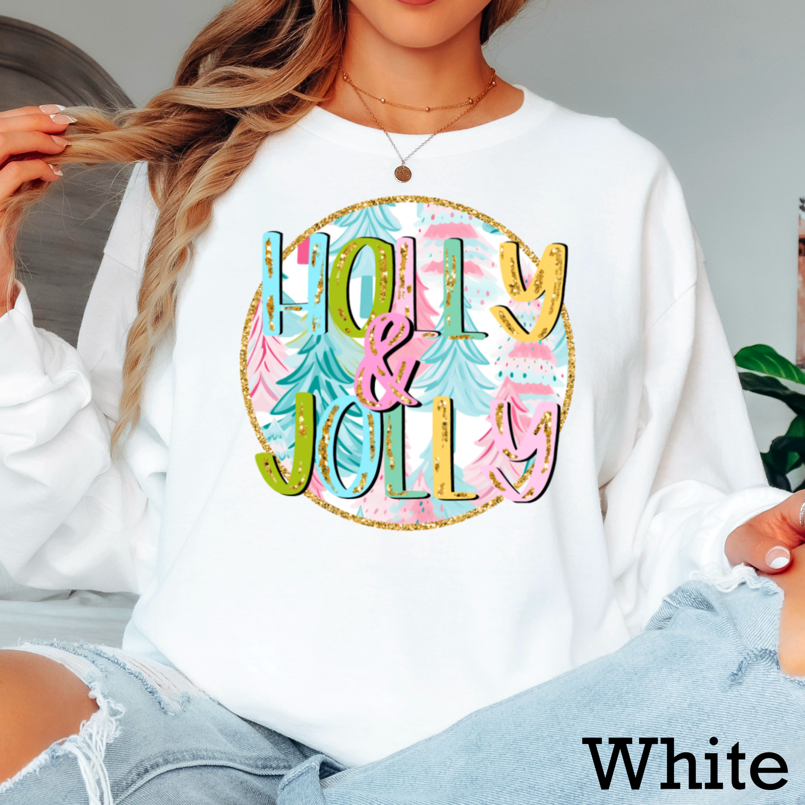 Holly and Jolly Christmas 2025 Long Sleeve Shirt | Gildan