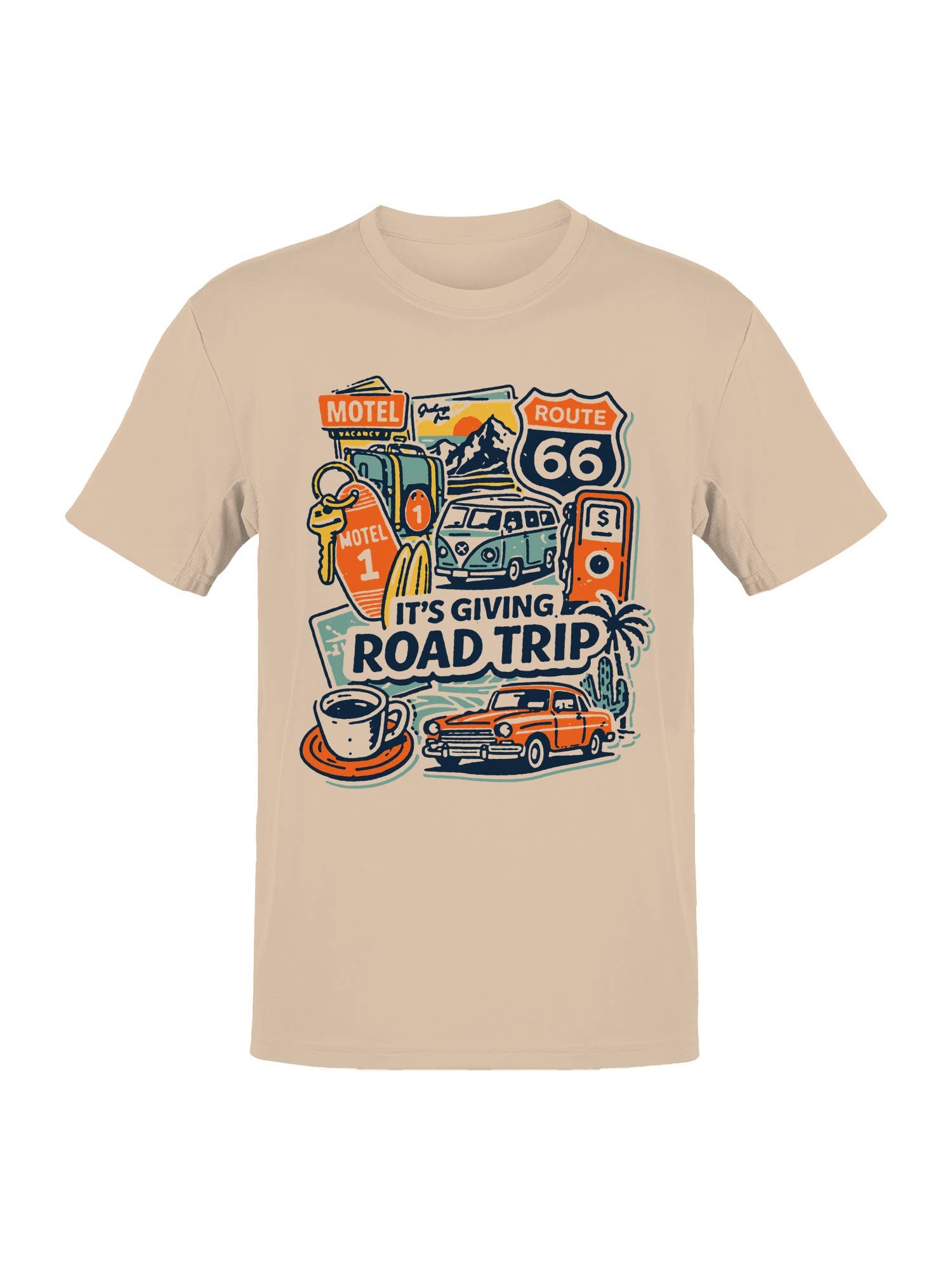Roadtrip USA Vintage Route 66 Road Trip Art Men's Tee
