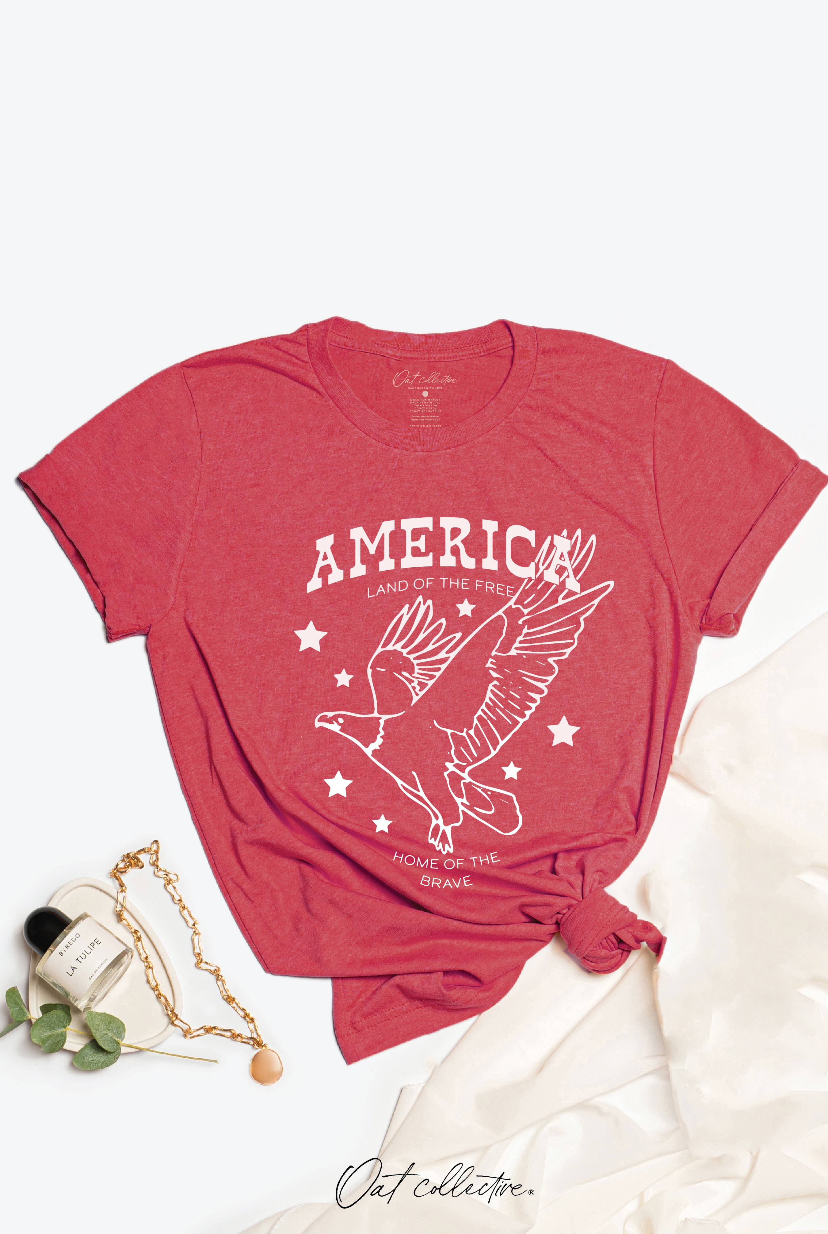 America Land of the Free Graphic T-Shirt