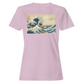 Surfing Wave Ukiyo-E Women's T-Shirt Light Pink