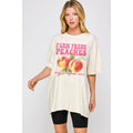 Farm Fresh Peaches Vintage Graphic Oversized Tee