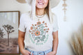 Bloom with Grace Floral Retro Graphic Tees Botanical Women's