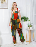 Mixed Patchwork Cotton Jumpsuit (TH-1896)