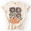 Pumpkins and Flowers, Halloween Autumn, Fall T-Shirt