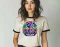 Cannabitch Skeleton Hippie -  Funny Hemp Weed Ringer Tee