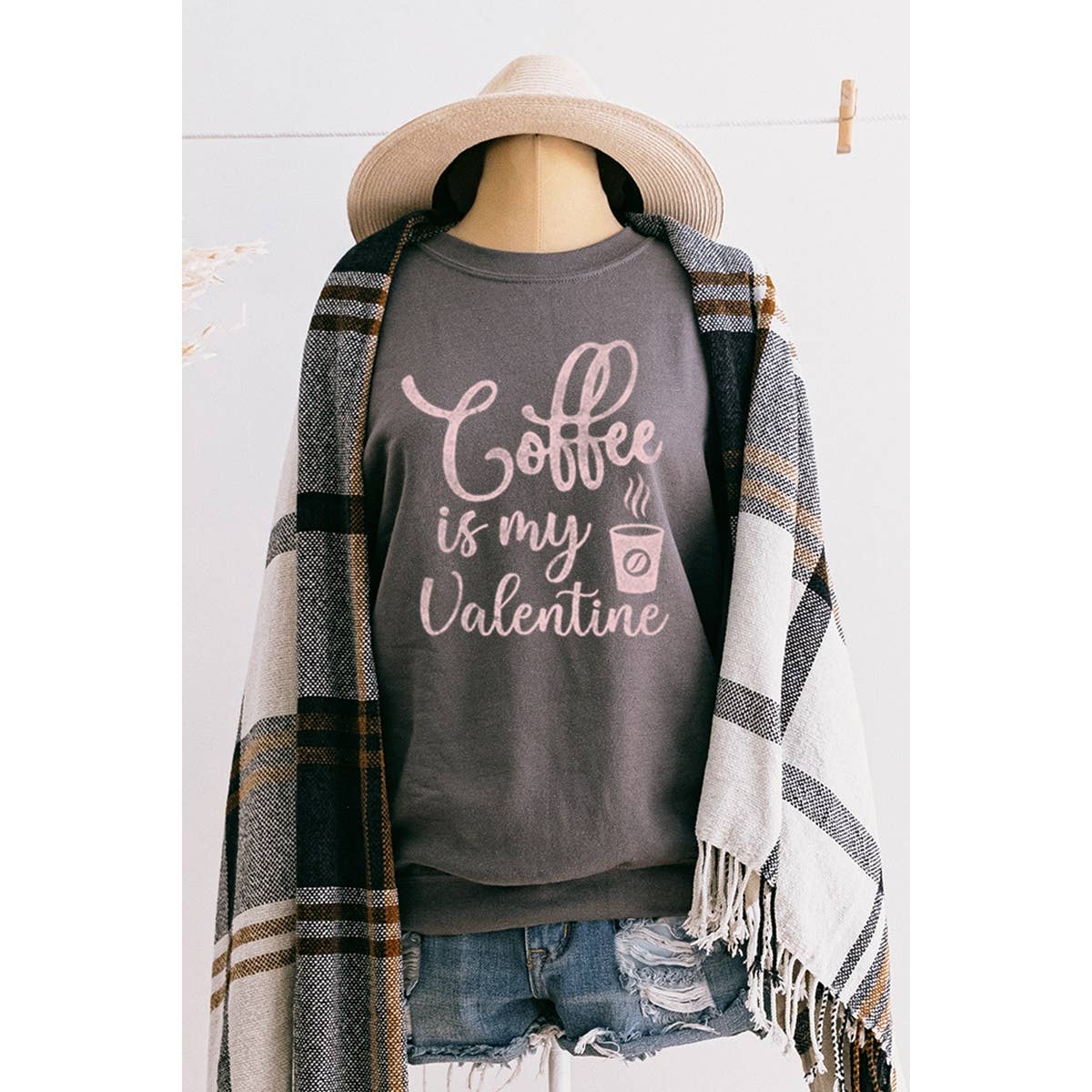 Coffee Is My Valentine  Graphic Sweatshirts