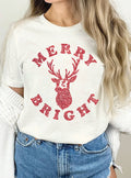 Merry and Bright - Glitter Print Tshirts