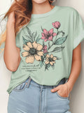 I Will Walk By Faith Floral Graphic T-Shirts
