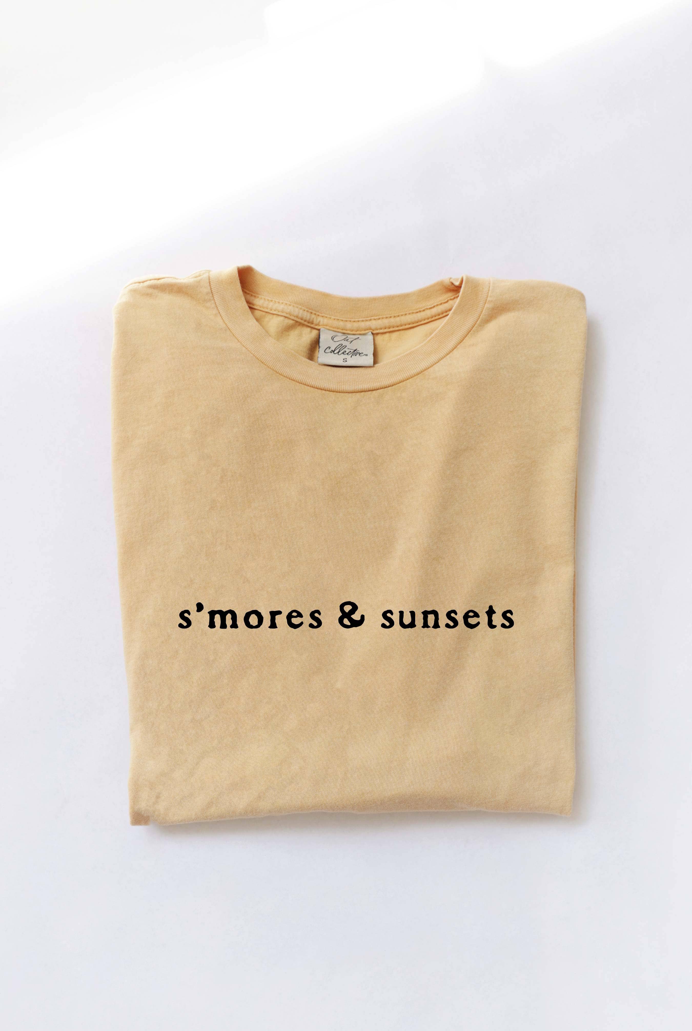 S'mores and Sunsets Mineral Washed Graphic Top