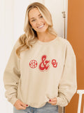 Ou Sooners Sec Ampersand Sand Thrifted Sweatshirt