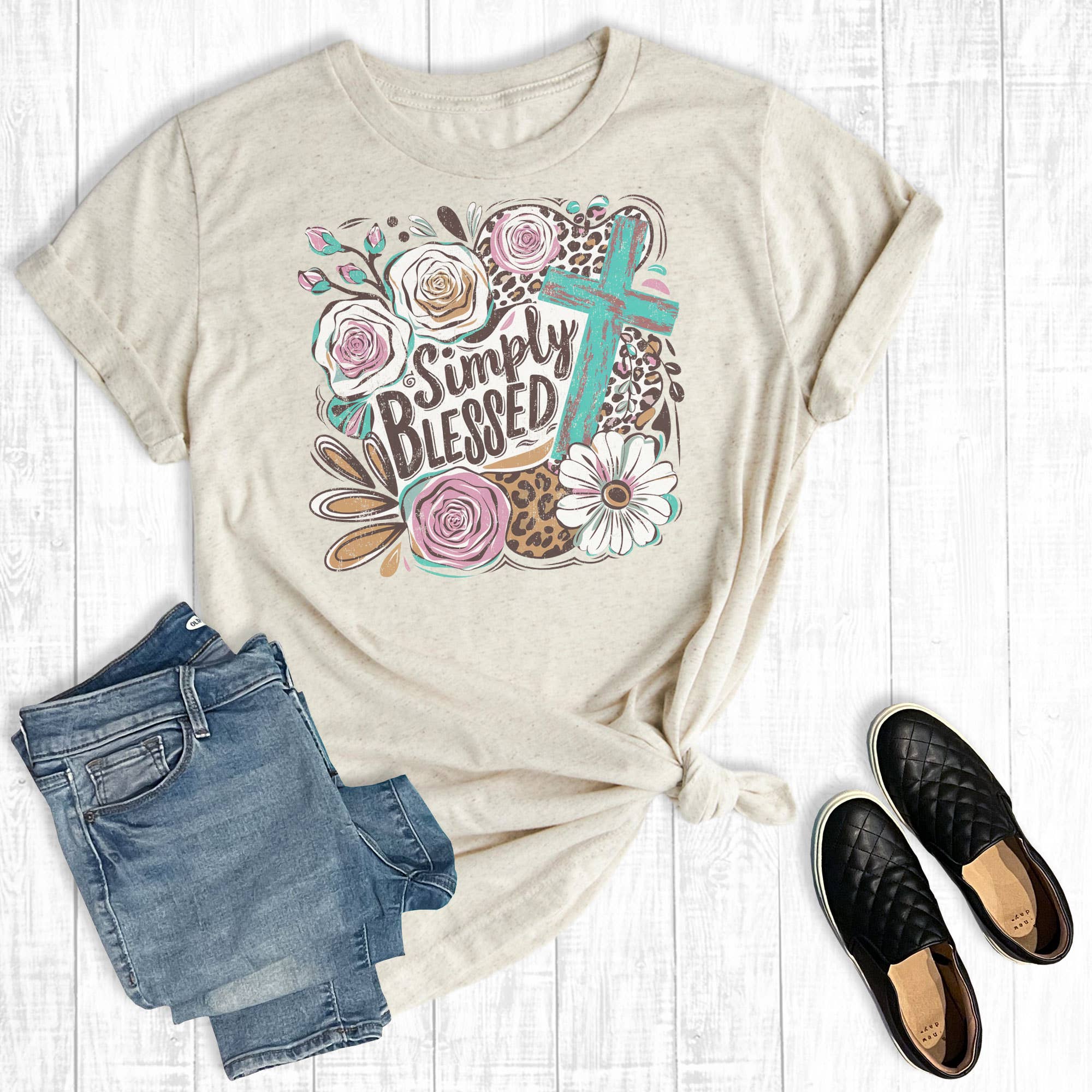 Faith Simply Blessed Cross Graphic Tee