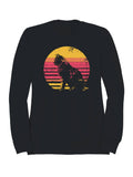 Retro Sunset Cat Silhouette Art Men's Sweatshirt