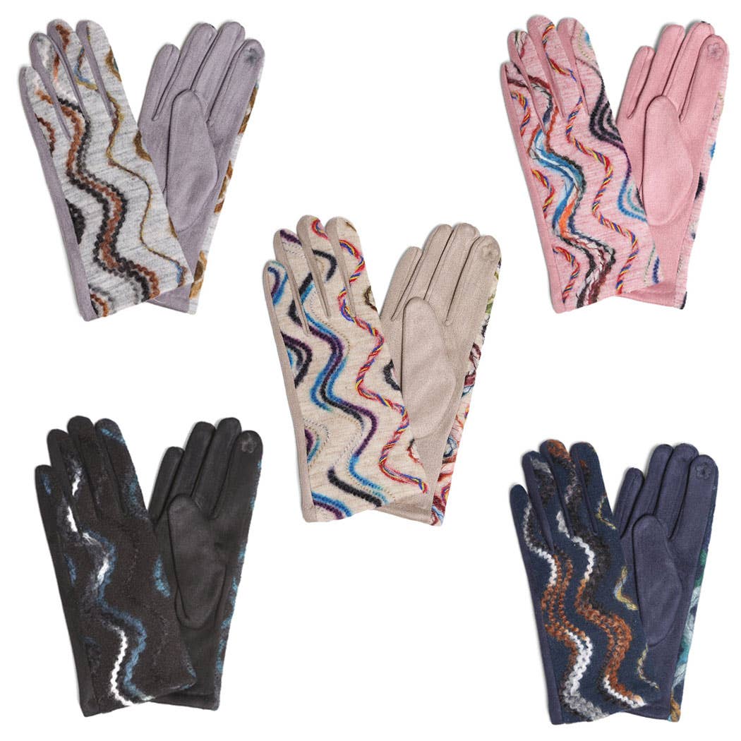 Women's Wavy Swirl Touch Gloves