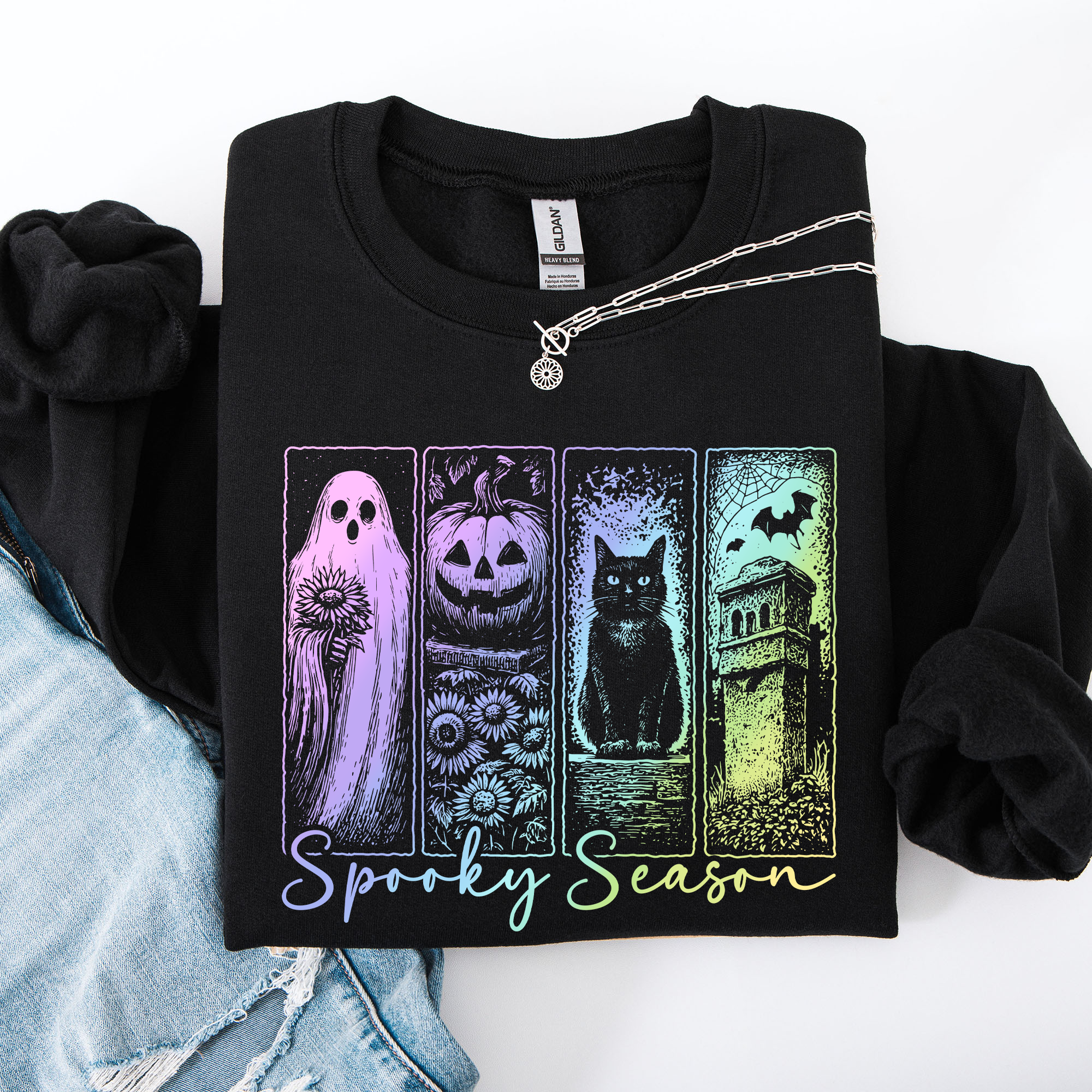 Spooky Season Pastel Halloween Horror Night Sweatshirt