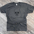 Leave Me Alone Skull On Dark Heather Gray Tee