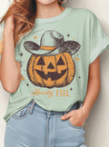 Howdy Fall Pumpkin Cowboy Graphic Tshirts
