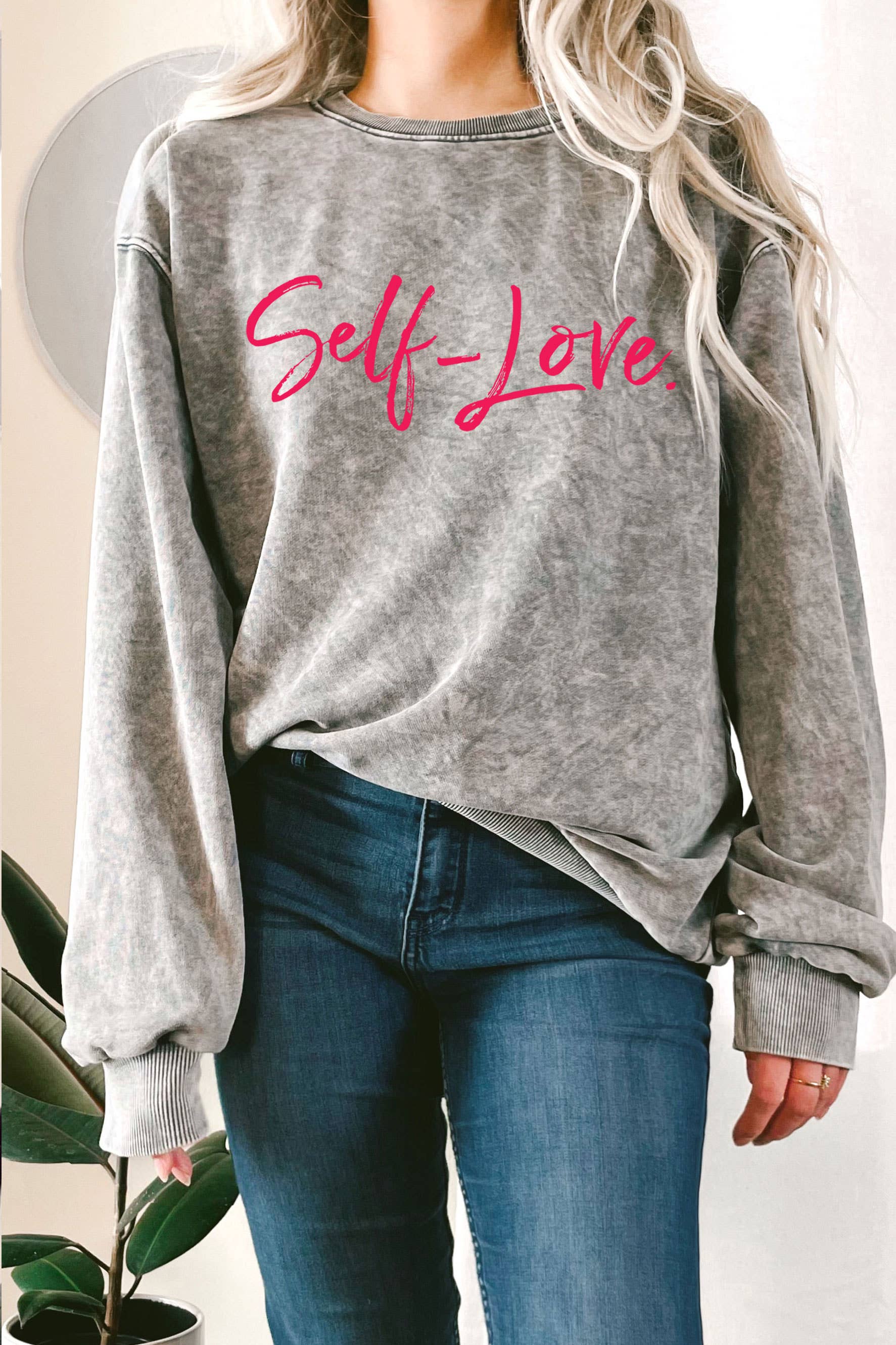 Self Love Valentine's Mineral Graphic Terry Sweatshirts
