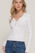..SI-26684 Long Slv Henley Neck Sweater