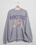 Tcu Horned Frogs Basketball Fling Gray Thrifted Sweatshirt