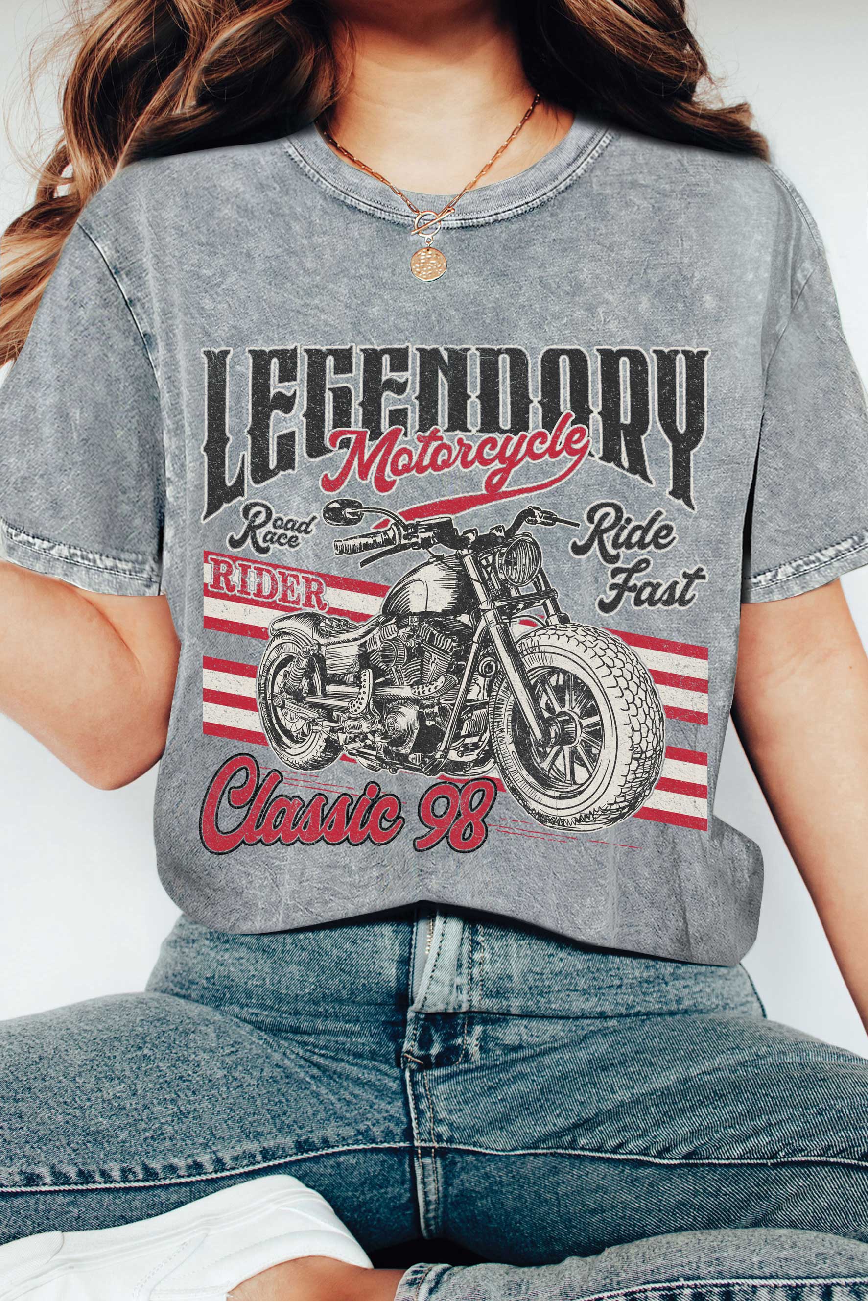 Legendary Motorcycle Rider Mineral Graphic Tshirts