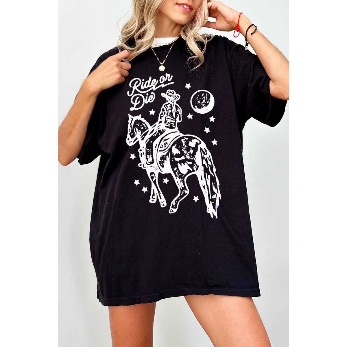 Ride or Die Vintage Graphic Oversized Tee