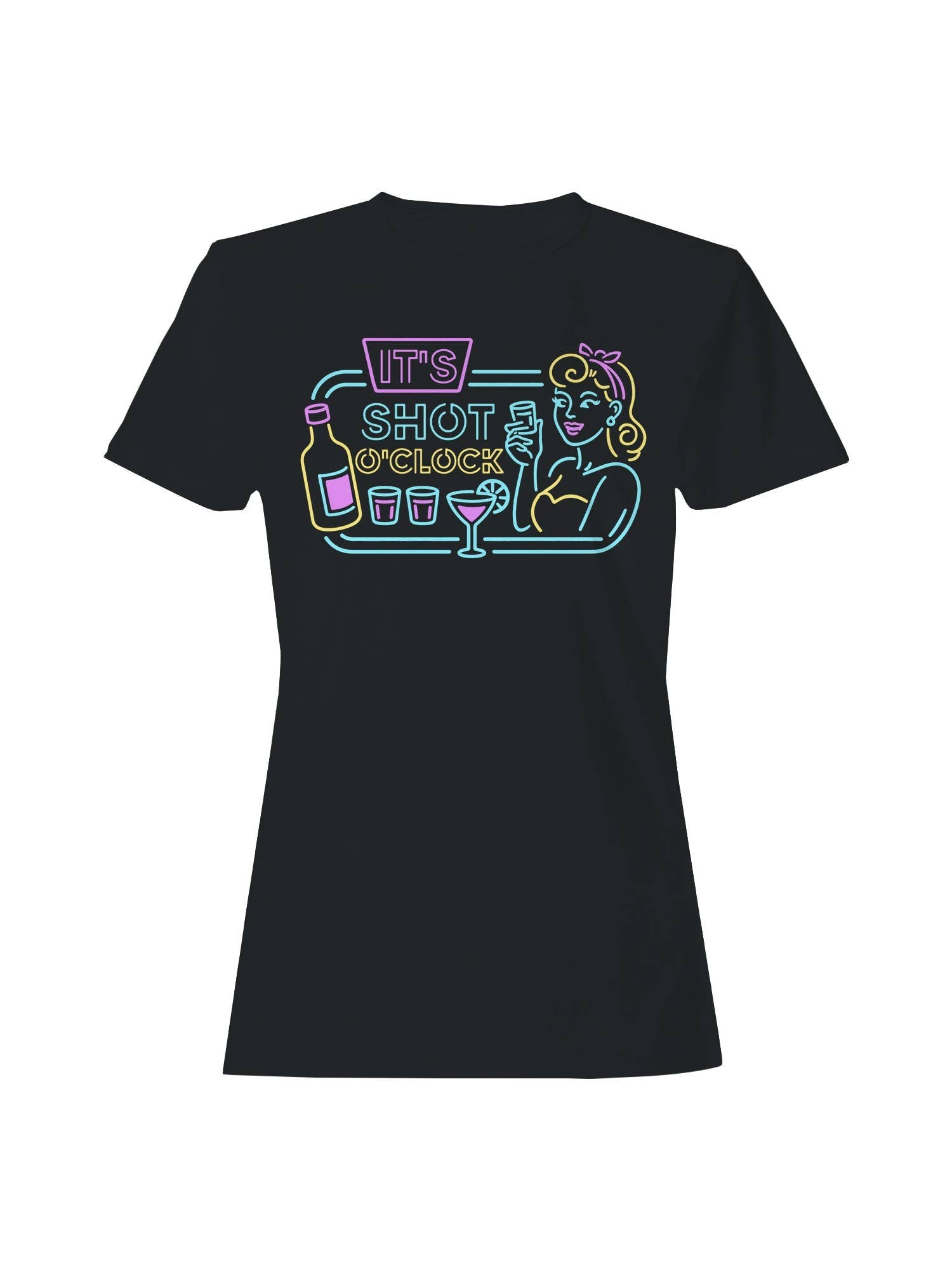 It's Shot O'clock Neon Art Women's T-Shirt