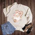 Boho Floral Santa Candy Canes Sweatshirt