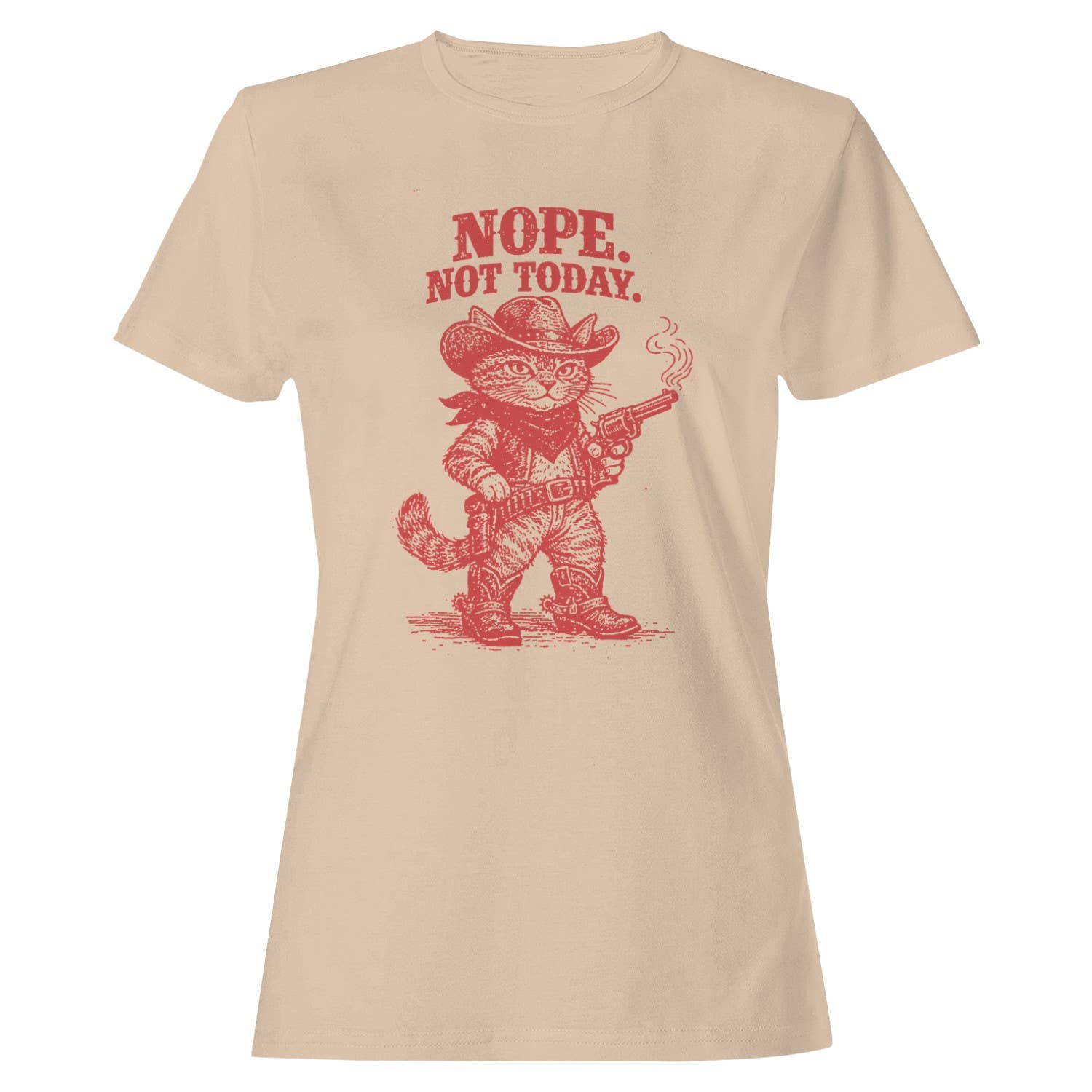 Cowboy Cat Funny Women's T-Shirt Natural