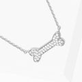 Cz Gold Dipped Dog Bone Necklace