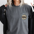 Mama, Retro, Western, Leopard Print, Circle, Pocket Tee
