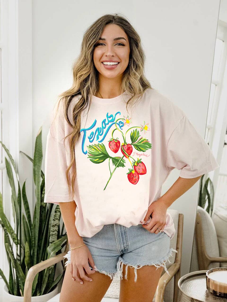 Texas Fruit Pink One Size Graphic Tee