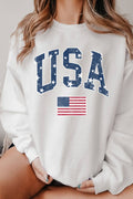 USA Star Flag Graphic Brushed Sweatshirts