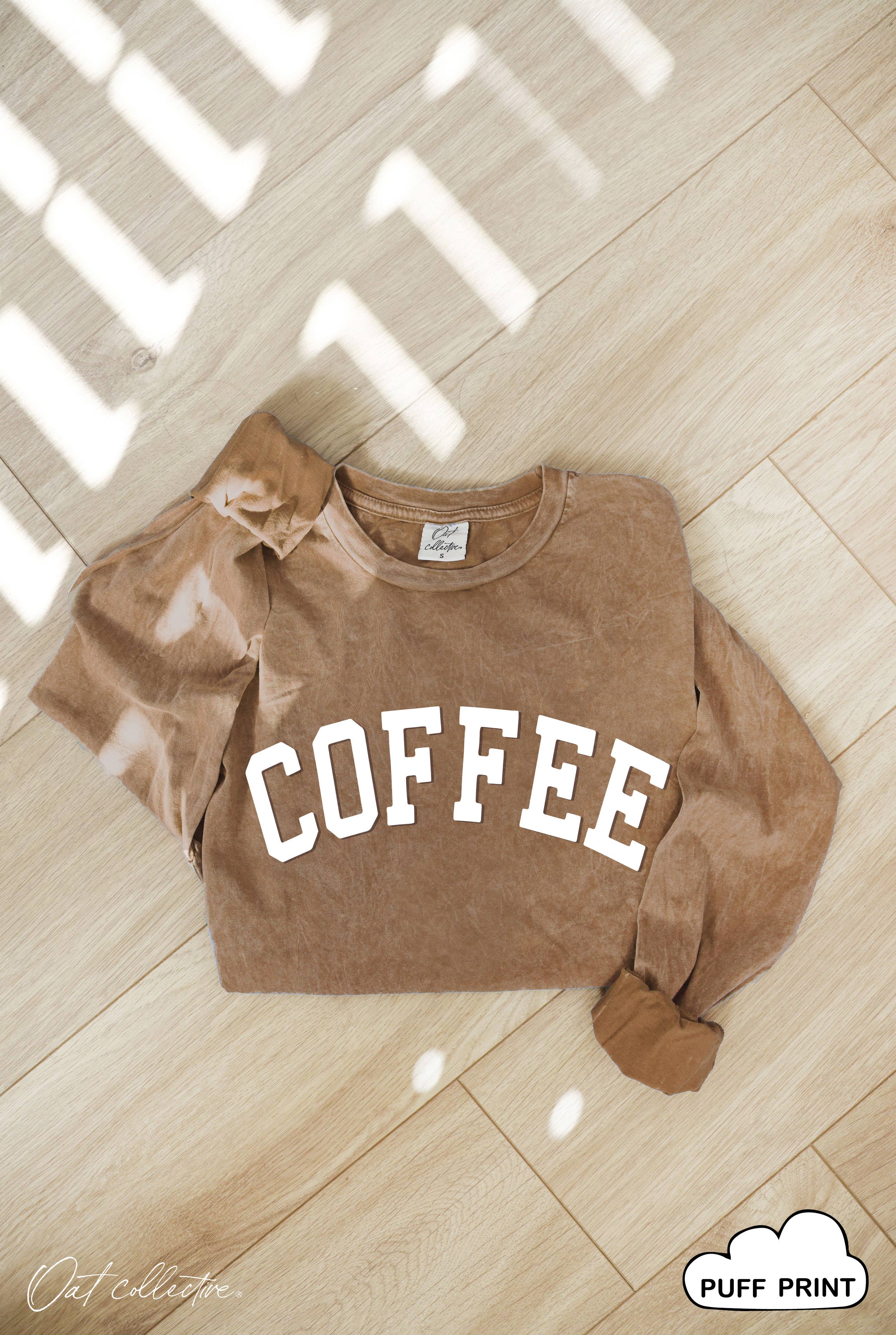 Coffee Puff Mineral Washed Long Sleeve Graphic