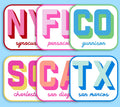 Custom City Initial Sticker Retro Travel Souvenir Sticker