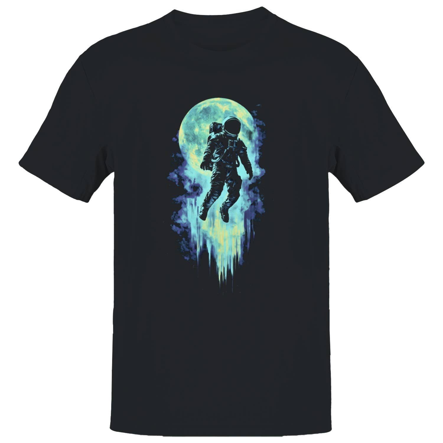Neon Astronaut Moon Floating Men's T-Shirt