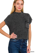 .....SI-25683 Premium Washed Mock Neck Sweater