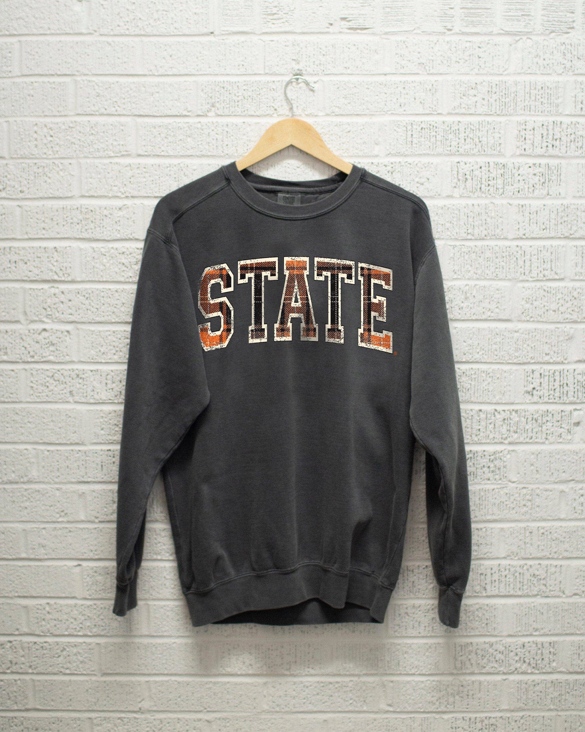 Osu Cowboys Tartan Pepper Comfort Colors Sweatshirt