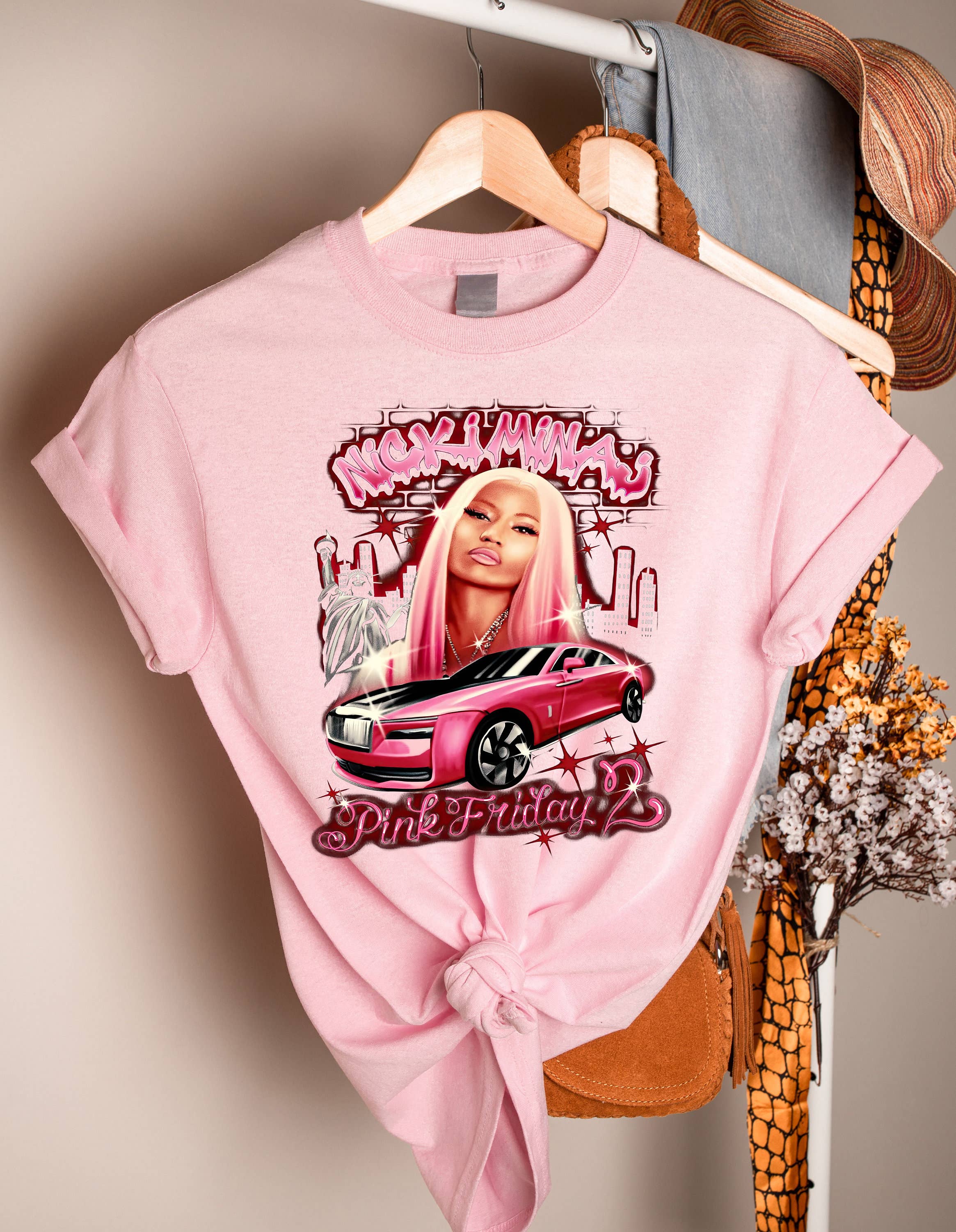 Nicki Minaj Vintage Tee Pink Friday 2 Airbrush Edition