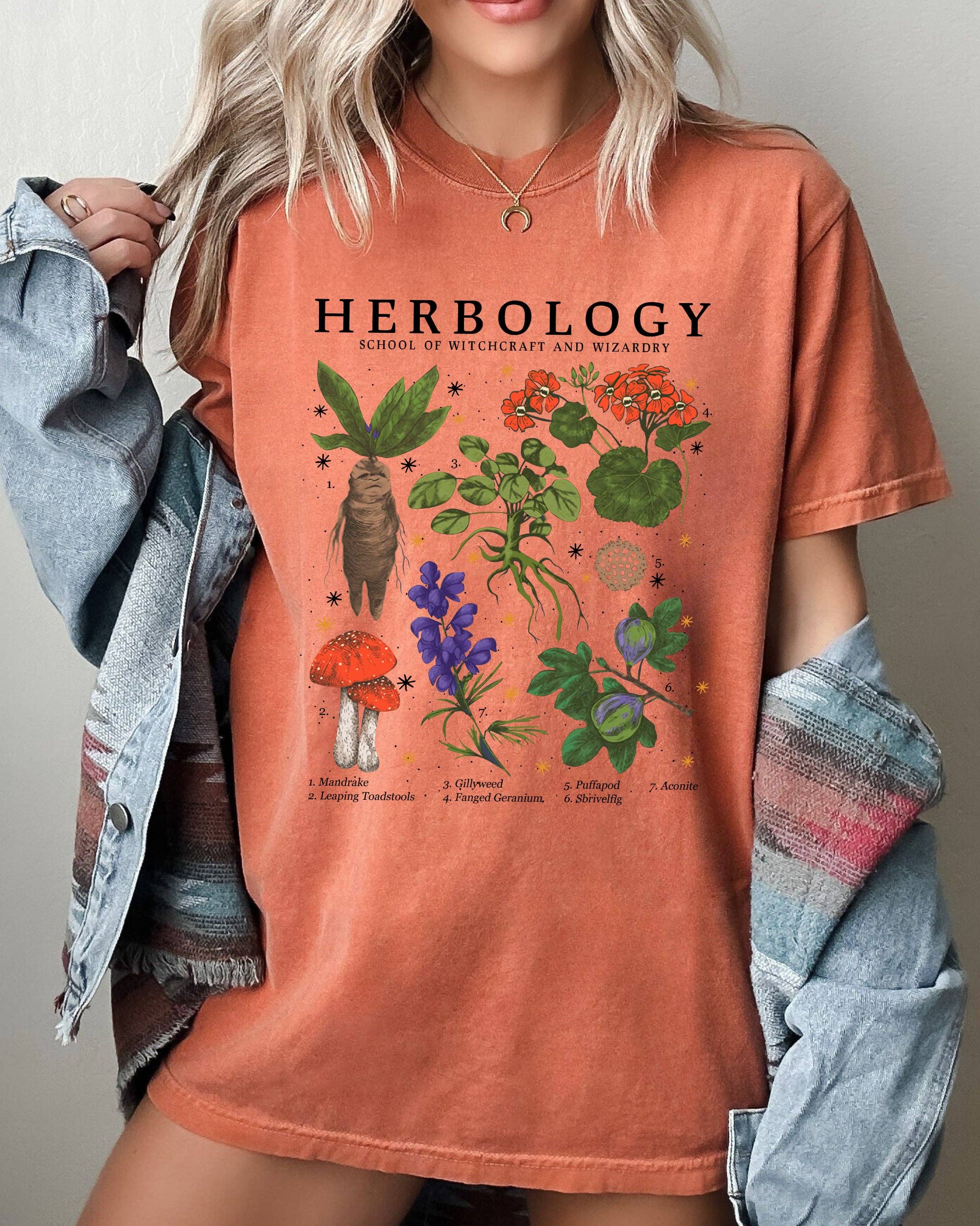 Herbology, Mushroom, Skeleton, Ghost Funny Halloween T-Shirt