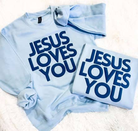 Jesus Loves You Block Puff Design