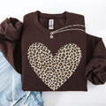 Classic Leopard Print Valentine's Day Heart, Love Sweatshirt