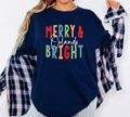 Clearance! Custom Merry & Bright Christmas Long Sleeve