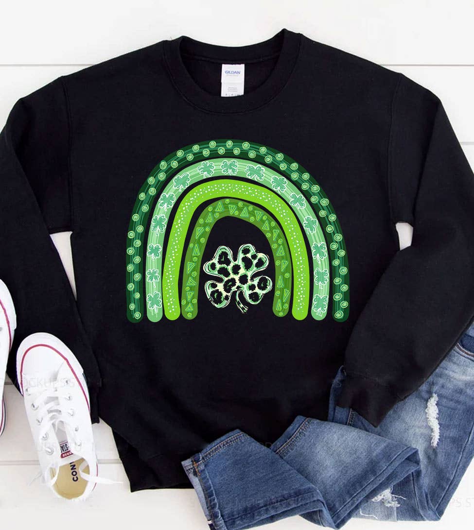 Shamrock Rainbow - St. Patrick's Day Irish Clover Sweatshirt