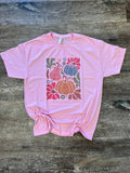 Colorful Leopard Pumpkin Trio On Pink Tee