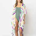 Abstract Print Open Front Kimono