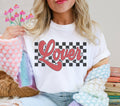 Retro Checkered Lover Tee | Valentines Day Graphic Tee